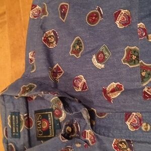 90s Ralph Lauren Chaps Vintage Crest Design Button Down Long Sleeve Shirt‎ Sz LG